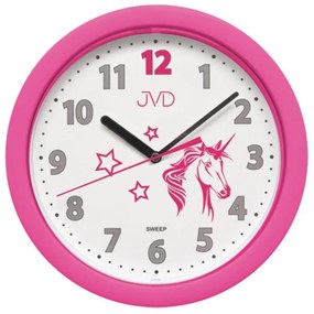 Detské nástenné hodiny JVD HP612.D7 ružové