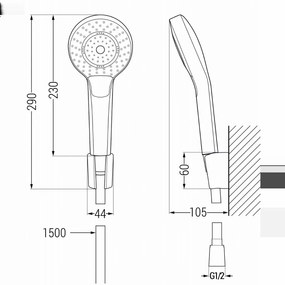 Mexen Pecos vaňová sada R05, čierna - 72703R05-70