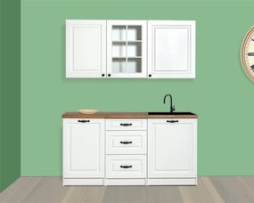 KUCHYNSKÁ LINKA LADY 160 BIELA, biela (doska dub Lancelot)