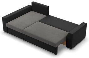 Rohová rozkladacia sedačka LUGO tmavosivá / čierna