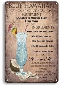 Ceduľa Bleu Hawaiian drink