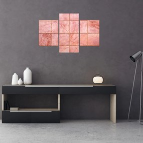Obraz - Ružové, mramorované dlaždice (90x60 cm)