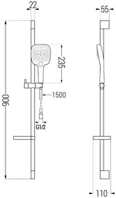 Mexen sprchový set DS17, chróm, 785174583-00