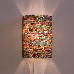 Orientálna lampa nástenná mosaic Cylinder PATCHWORK 17*26