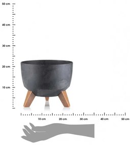 Kvetináč Rosa Linea 24x15 cm čierny betón