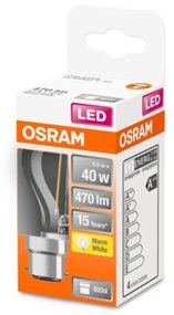 OSRAM kvapková LED B22d 4W 2.700K číra