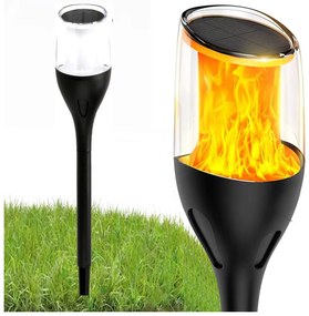 BERGE LED vonkajšia solárna lampa pochodeň - 65cm