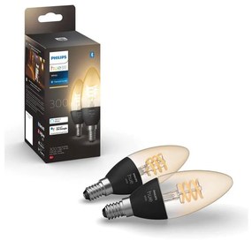 SADA 2x LED Stmievateľná žiarovka Philips Hue WHITE FILAMENT E14/4,5W/230V 2100K 871951430221100