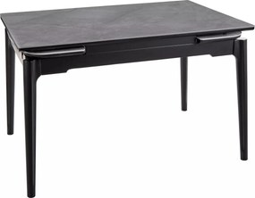 Jedálenský rozkladací stôl Sento 120/180 cm keramika sivý mramor/čierny