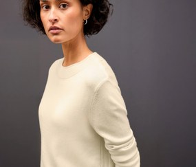 Street One pletený pulóver so zvinutým lemom, béžový