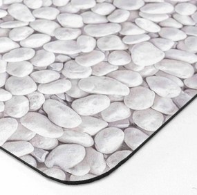 Bielo-sivá gumová kúpeľňová predložka 50x80 cm Leandra – douceur d'intérieur