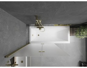 Mexen Castor, vaňová zástena 2-krídlová 100 x 150 cm, otočné krídlo, 6 mm námraza sklo, zlatý profil, 892-100-002-50-30