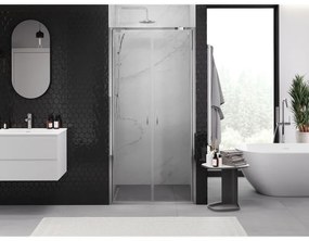 Mexen Exo, dvojkrídlové sprchové dvere 90x200 cm, 6mm číre sklo, chrómový profil, 814-090-000-01-00