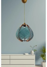 Závesné svietidlo v modro-prírodnej farbe s textilným tienidlom ø 25 cm – Opviq lights