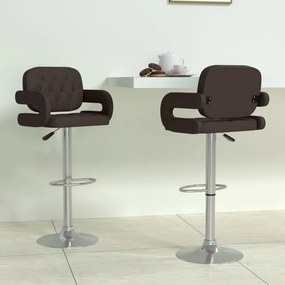 Barové stoličky 2 ks hnedé umelá koža 335580