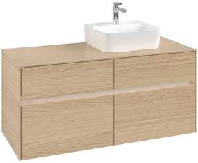 VILLEROY &amp; BOCH Collaro závesná skrinka pod umývadlo na dosku (umývadlo vpravo), 4 zásuvky, s LED osvetlením, 1200 x 500 x 548 mm, Nordic Oak, C099B0VJ