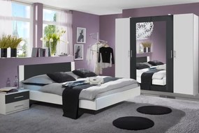 Šatníková skriňa s otočnými dverami Nora, 225 cm, biela/grafitová