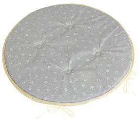 Bellatex Sedák Adéla kulatý hladký Pnoucí kvítekšedá 40 x 40 cm