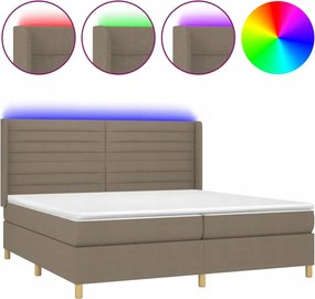 vidaXL Kontinentálna posteľ s matracom, taupe, 200 x 200 cm, tkanina