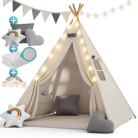 InternetovaZahrada Detský stan Teepee 160x130x130cm - biely