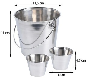 Kovové vedro na servírovanie hranoliek Fries sada 3ks