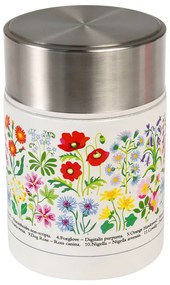 Krémová/v striebornej farbe termoska na jedlo/detská 450 ml Wild Flowers – Rex London