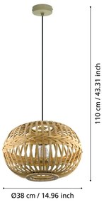 Eglo 49771 - Závesné svietidlo AMSFIELD 1xE27/60W