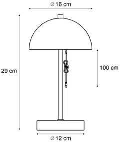 Vonkajšia stolná lampa béžová vrátane LED 3-stupňové stmievanie IP44 nabíjateľná - Keira