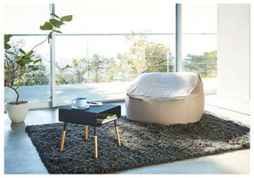 Čierny odkladací stolík YAMAZAKI Plain, výška 35 cm