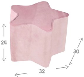 Svetloružový zamatový detský puf Lil Sofa – Roba