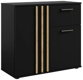 Komoda, 2D1S, čierna/dub artisan, TOLIS TYP 4