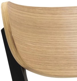 Dizajnová jedálenská stolička Nieves, čierna a prírodná
