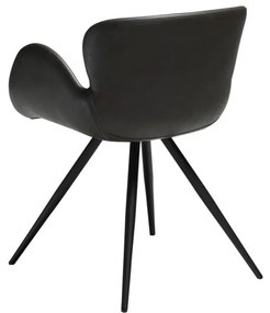 Sivé čalúnené jedálenské kreslo s podrúčkami Gaia – DAN-FORM Denmark