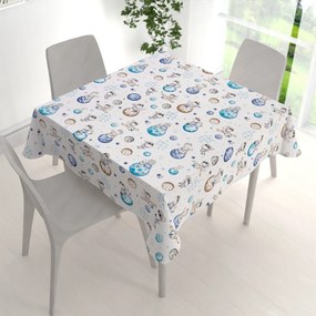 Biante Detský bavlnený štvorcový obrus Sandra SA-644 Malý modrý princ na bielom 130x130 cm