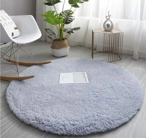 Okrúhly koberec Alpaka v sivej farbe – mäkký a nadčasový Rozmer: 90 cm