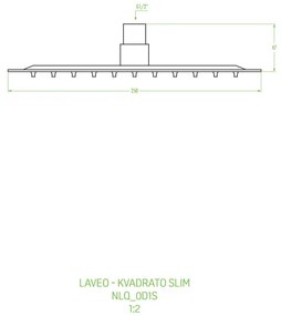 Laveo Kvadrato, horná/hlavová sprcha 250x250 mm, štvorec, chrómová, LAV-NLQ_0D1S