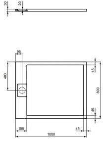 Ideal Standard UltraFlat i.life - Sprchová vanička 1000x800 mm, biela T5223FR