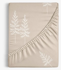 Goldea vianočná bavlnená napínacia plachta - severské stromčeky 140 x 200 cm