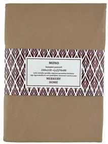 Bavlnená posteľná bielizeň Mono béžová 220x200 (2) 70x80 Merkury Home