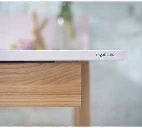 Sivý písací stôl s podnožím z jaseňového dreva Ragaba Luka, dĺžka 85 cm