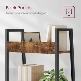 Rebríková polica, 5-úrovňový regál, rustikálny hnedý