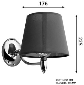 Sapho Sapho, HANBO nástenné svietidlo E27, 60W, 230V, chróm, AU526