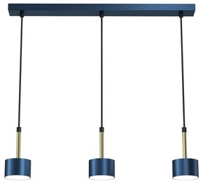 Luster na lanku ARENA 3xGX53/11W/230V modrá/zlatá
