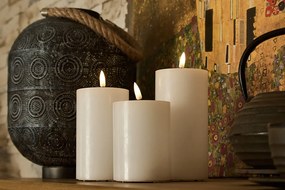 DECOLED LED svíčka, vosková, 7,5 x 10 cm, bílá