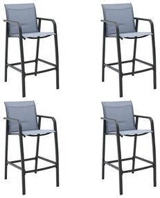 Záhradné barové stoličky 4 ks sivé textilén 48119