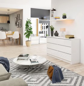 Komoda Keanu (lesk biely). Akcia -10%. Vlastná spoľahlivá doprava až k Vám domov. 1128677