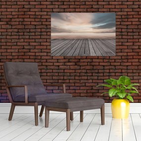 Obraz - Mólo pri západe slnka (90x60 cm)