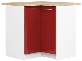 Kuchynská rohová skrinka Olivie S 90 cm bielo-červená