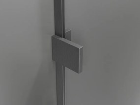 Mexen Lunar, päťuholníkový sprchový kút s ľavým náklonom 100 x 80 cm, 8mm číre sklo, pištoľovo sivý kartáčovaný - 831-100L-080P-66-00-L