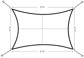 Štvorcová nepremokavá plachta 5x5 m - béžová